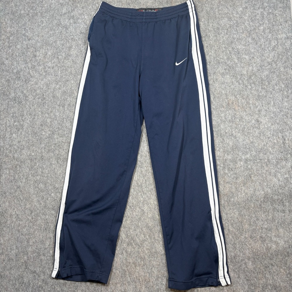 Nike Basketball Pants Men's Size Medium Navy Blue Straight Leg Sports Activewear